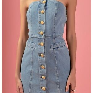English Factory denim tube dress